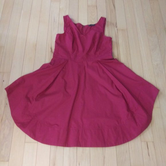 eShakti sleeveless red dress size large unique hem line - Picture 1 of 12